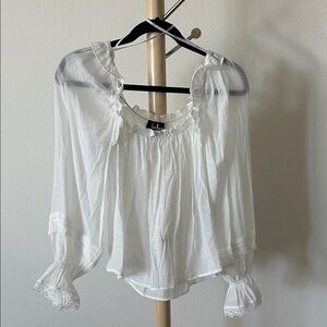 Lulus sheer white blouse sz XS NWT